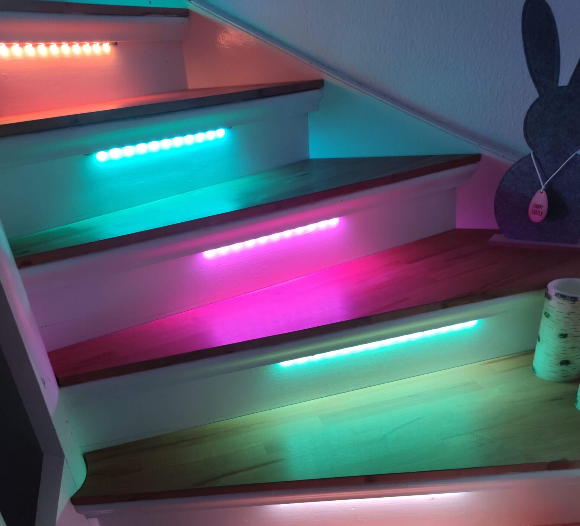 RGB-LED Treppenbeleuchtung (Lauflicht stufenweise) - SmartHome